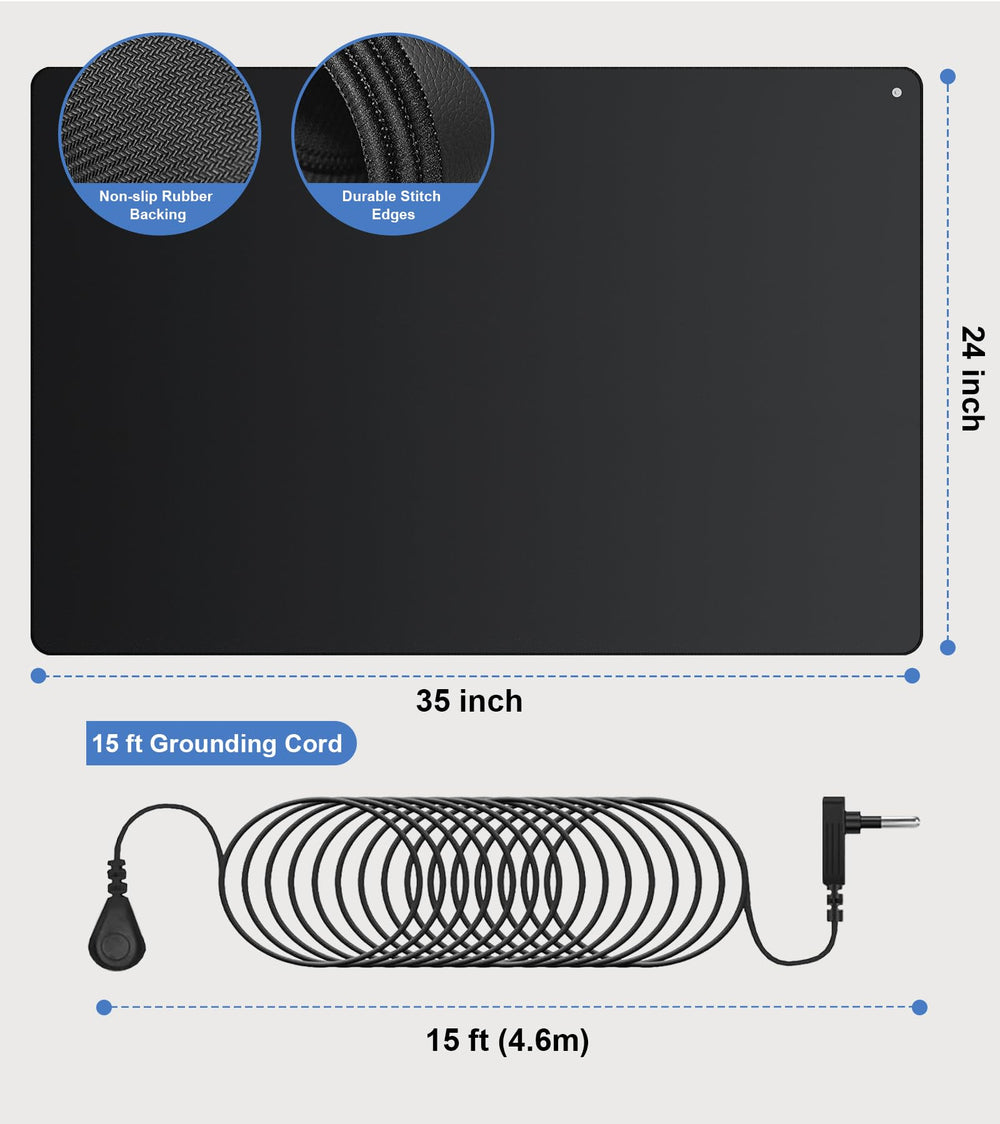 Urvoix grounding mat packaging includes everything needed for instant setup
