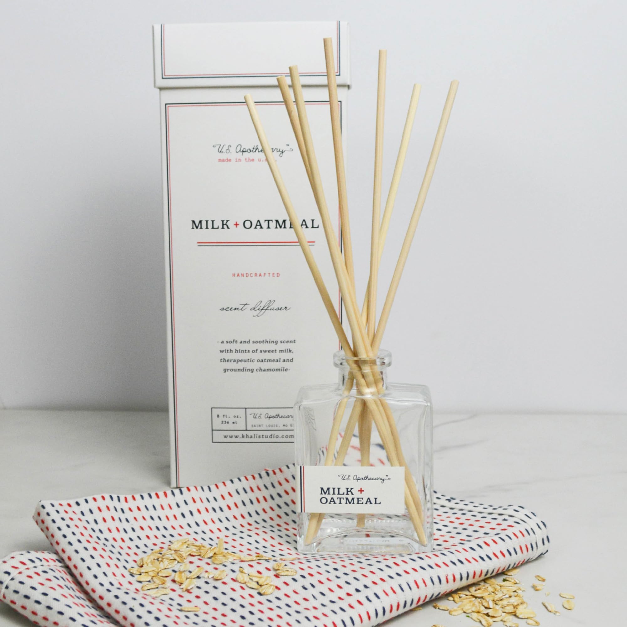 US Apothecary diffuser assembly with reeds ready to saturate the room