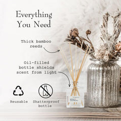 US Apothecary diffuser detail highlights oatmeal extract and milk proteins