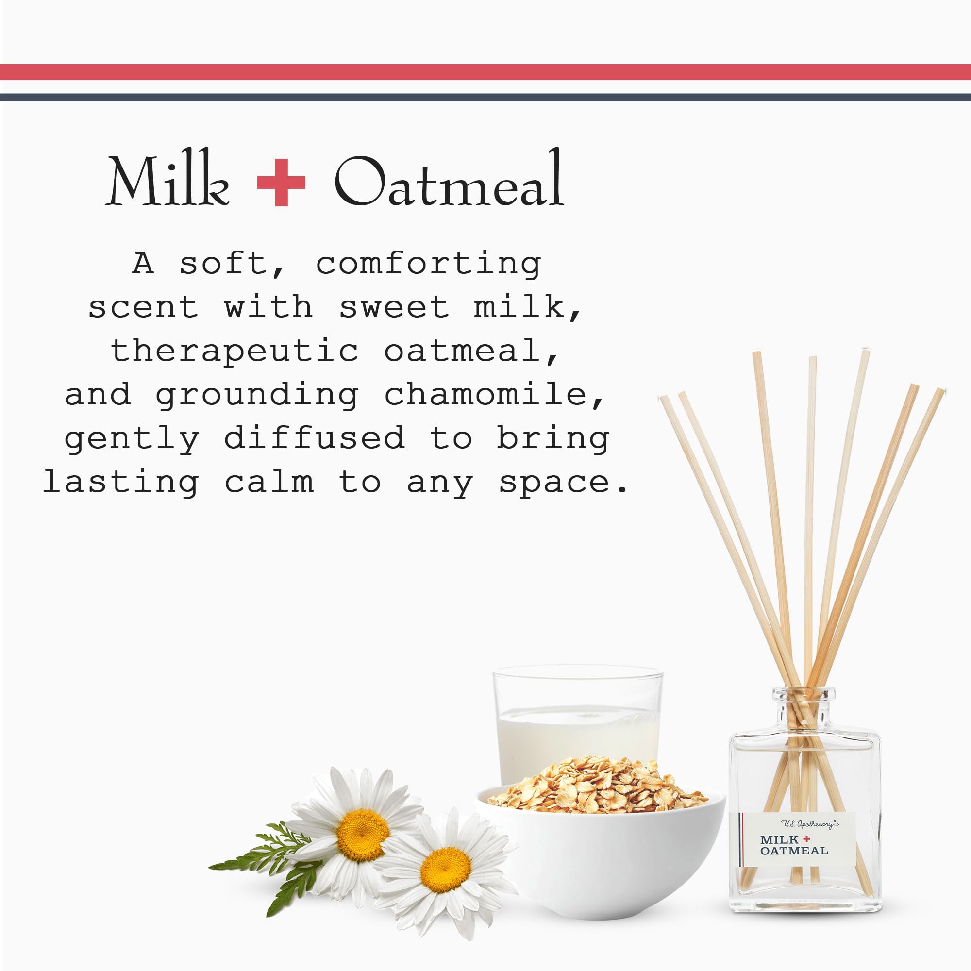 US Apothecary Milk and Oatmeal diffuser packaging and branding