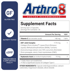 Close-up of Arthro8 capsules highlighting smooth texture for easy daily use