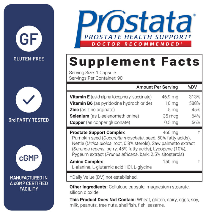 U.S. Doctors' Clinical Prostata USA manufacturing badge emphasizes quality