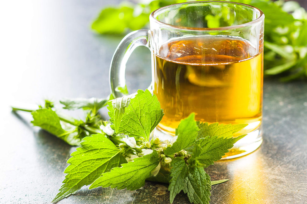 U.S. Wellness Naturals nettle tea sourced through ethical co-op networks.