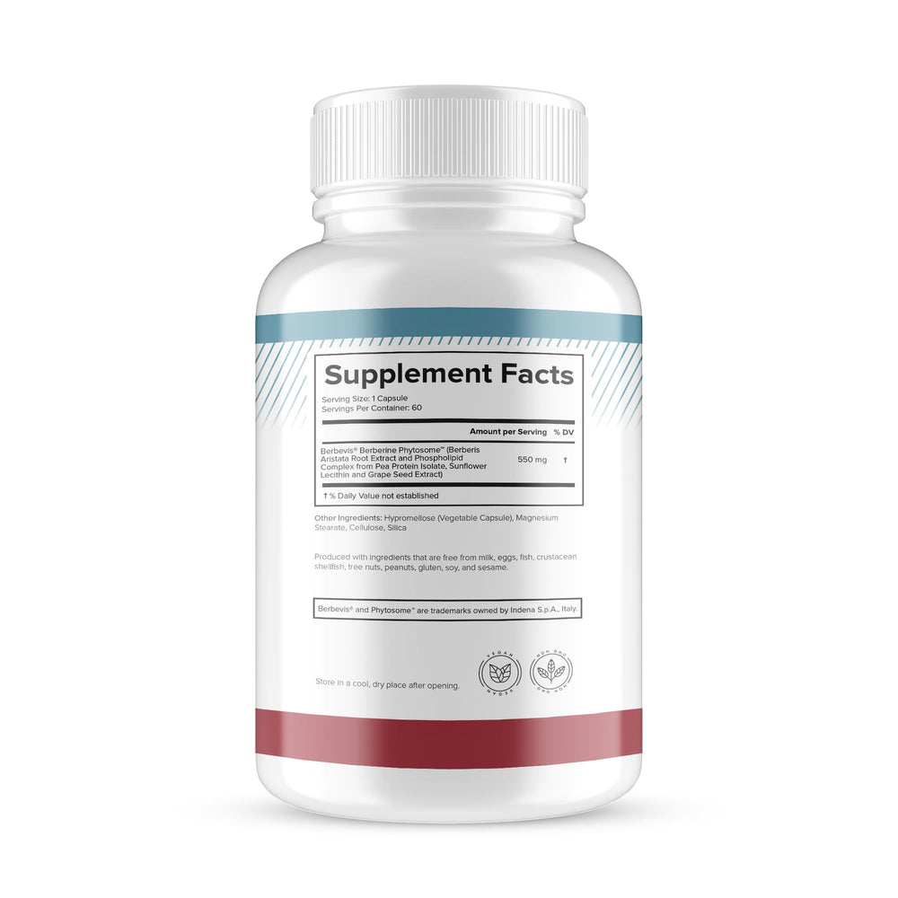 USA GMP facility stamp confirms tested purity and safety for Berberine Phytosome.