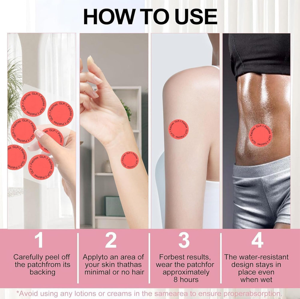 USHJNV GLP-1 patches applied to clean skin support easy routine care