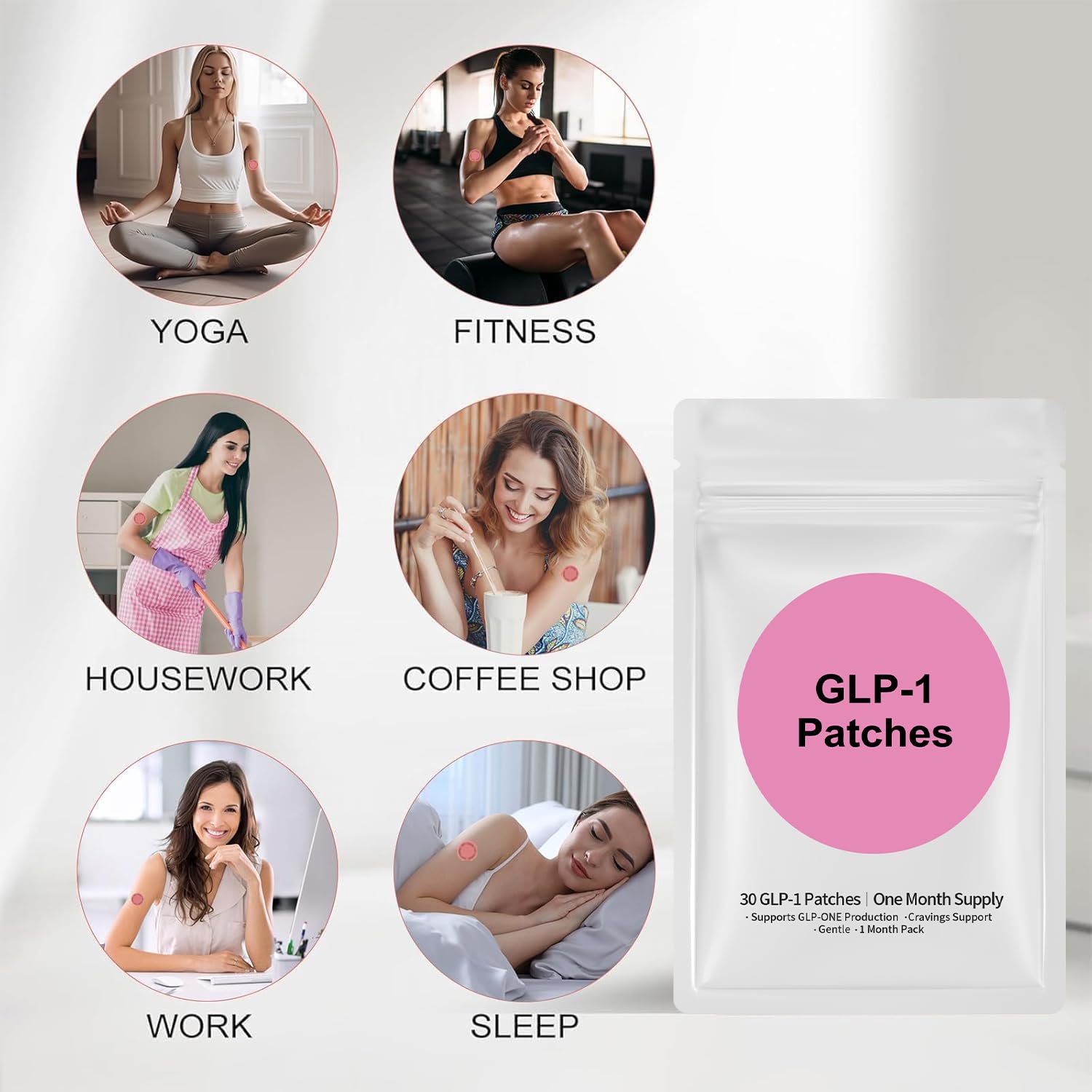 USHJNV GLP-1 patches removable with water or oil for gentle removal