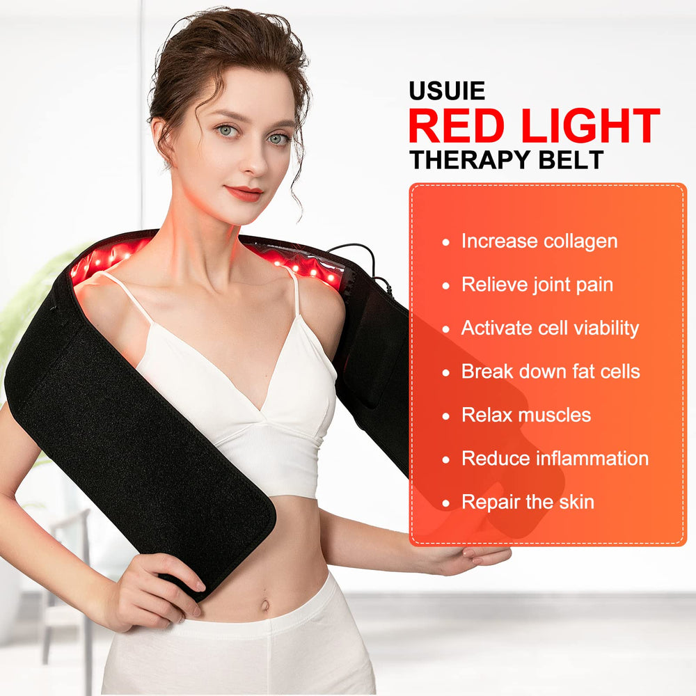 USUIE belt hands-free design for easy relaxation sessions.