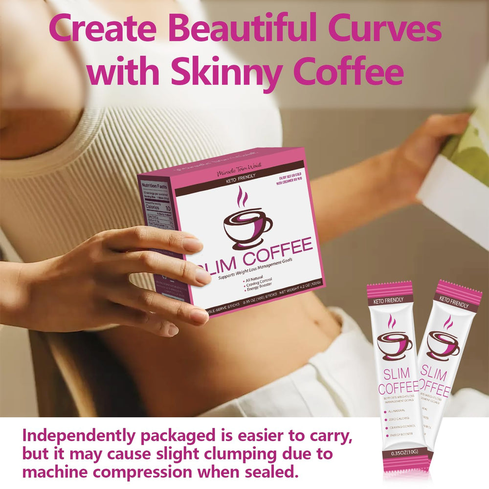 USTAR Skinny Coffee packaging box highlights natural fiber and green coffee benefits.