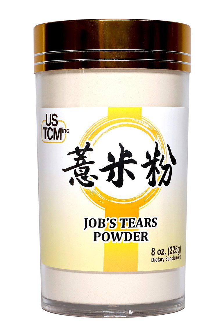 USTCM Job's Tears powder jar showing premium quality for easy daily tea prep