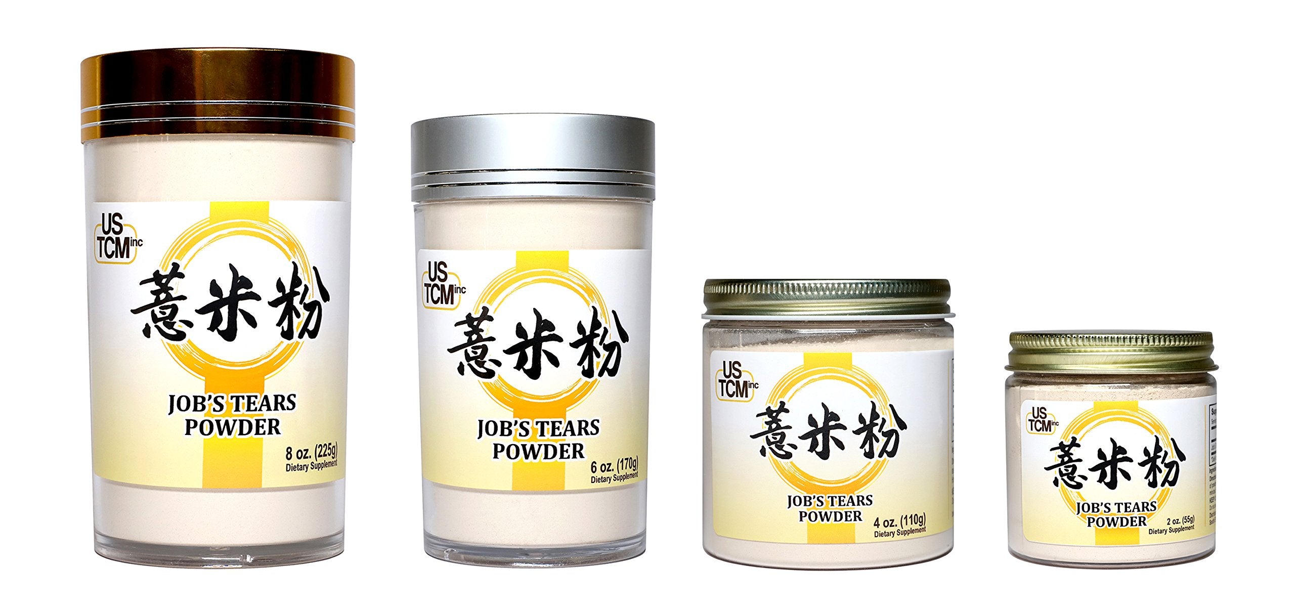 USTCM Job's Tears powder packaging highlights natural ingredients and clean label
