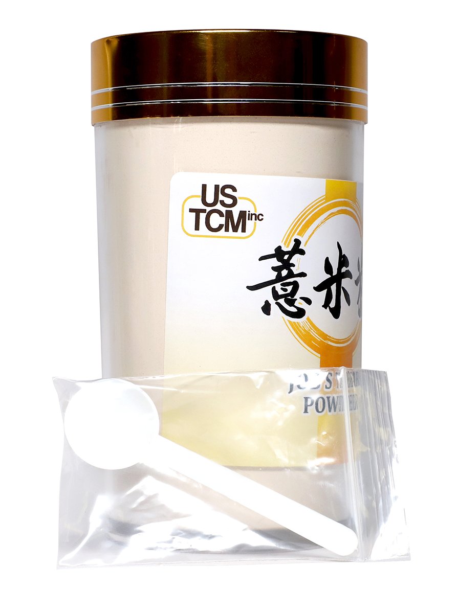 USTCM Job's Tears powder tea-in-cup ready for quick, soothing infusion