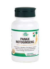 USTCM Panax Notoginseng Tablet bottle front showing circulation support potential