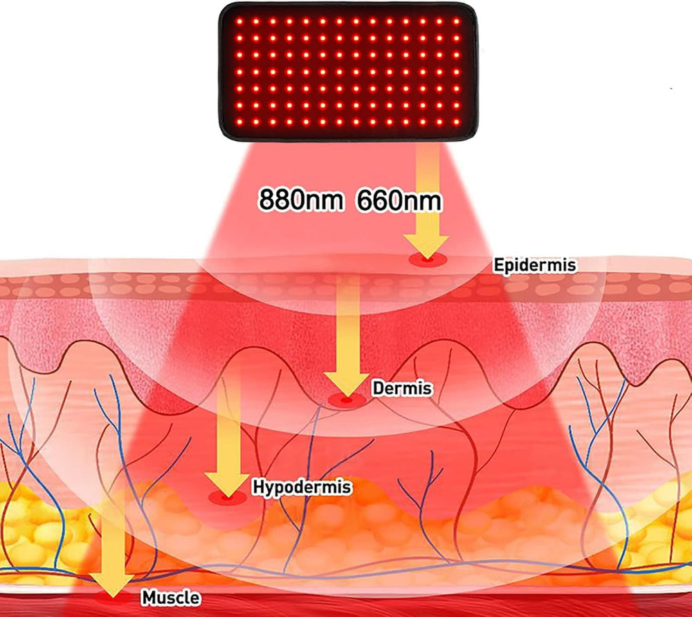 USUIE red light belt built-in timer for session control.