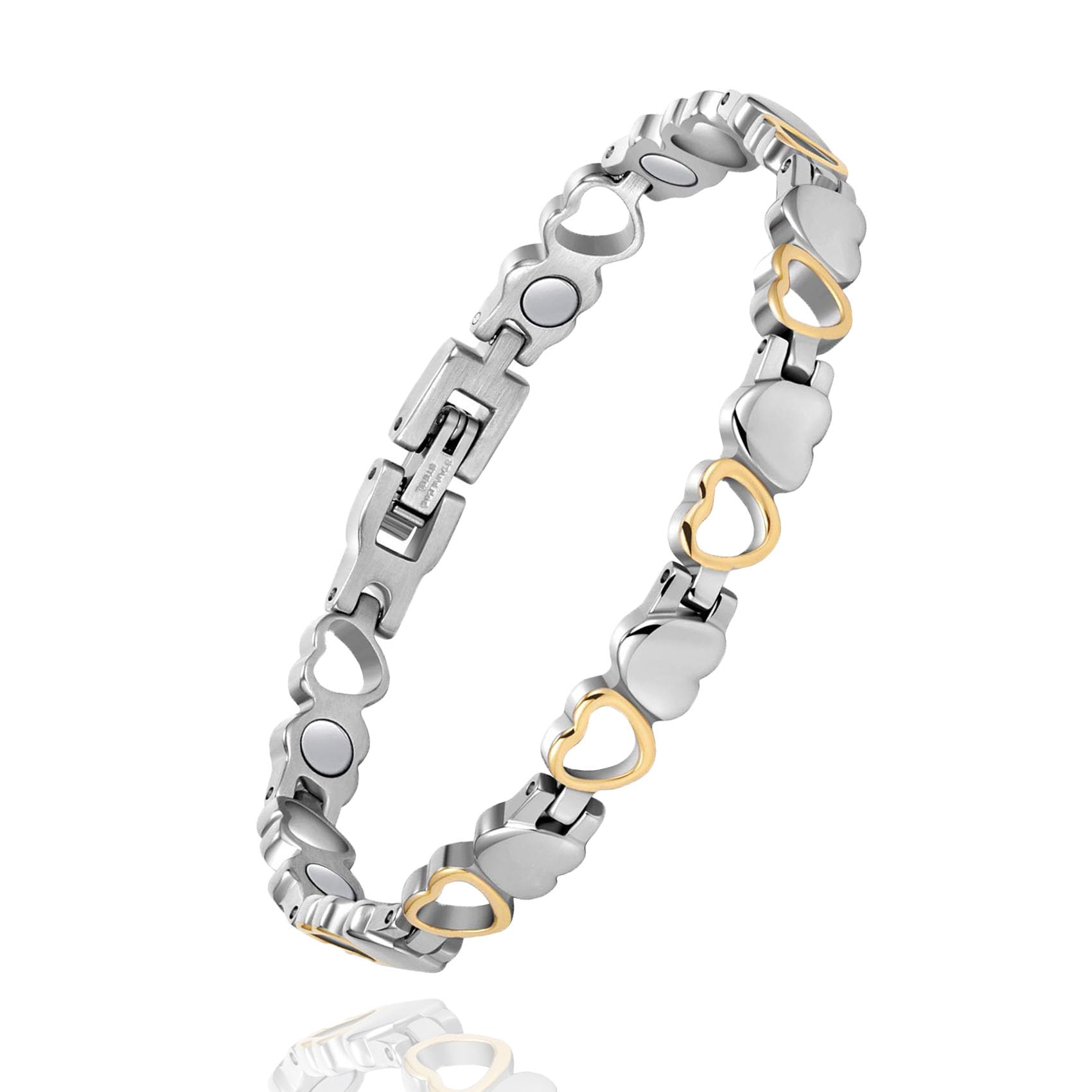 UtenoTureH magnetic bracelet heart close-up with gradient finish for daily wear.