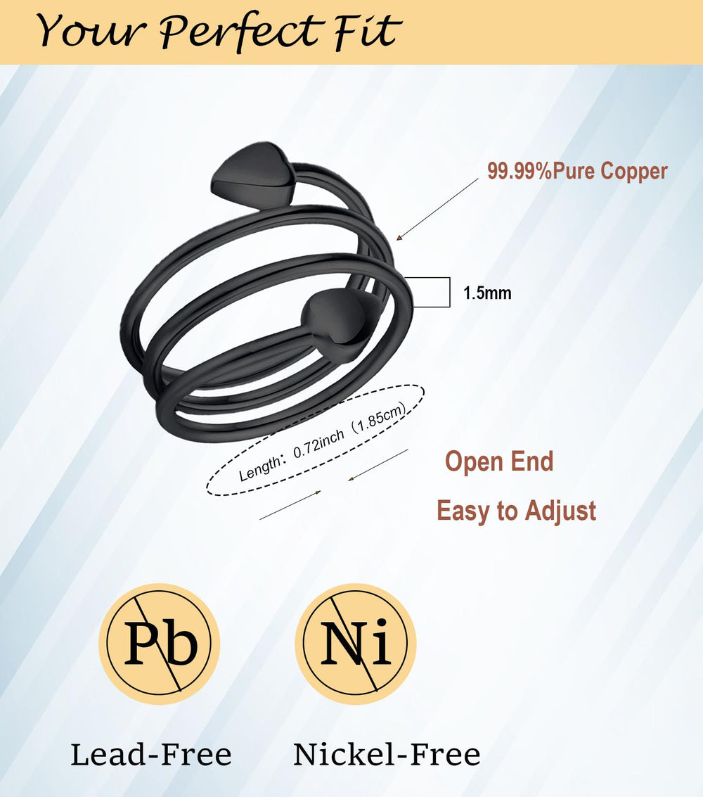 UtenoTureH copper ring adjustable inside diameter shows easy resizing for a comfortable fit.