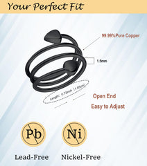 UtenoTureH copper ring adjustable inside diameter shows easy resizing for a comfortable fit.