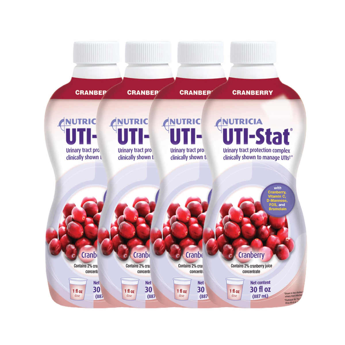 UTI-Stat Nutricia cranberry bottle for convenient urinary health support.