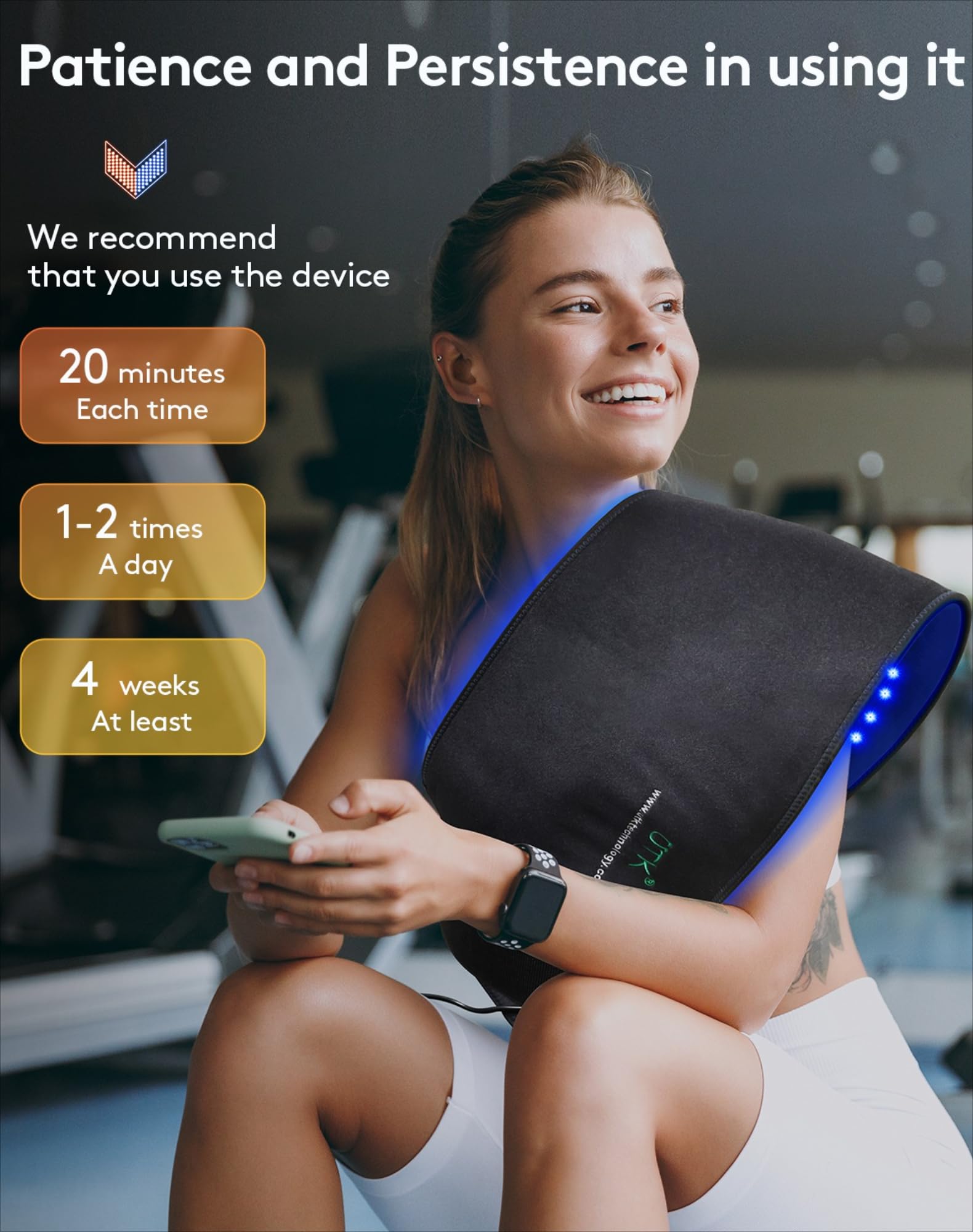UTK mat includes a long 60-inch power cord for flexible setup