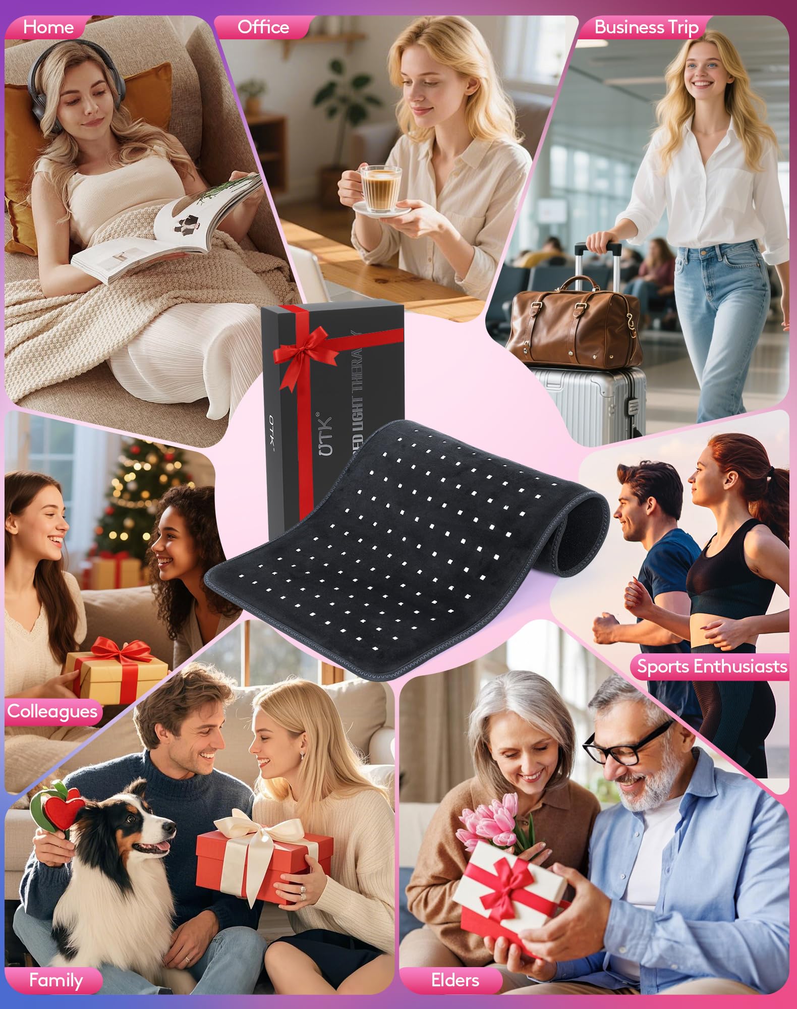UTK gift-ready blue and red light therapy mat for loved ones