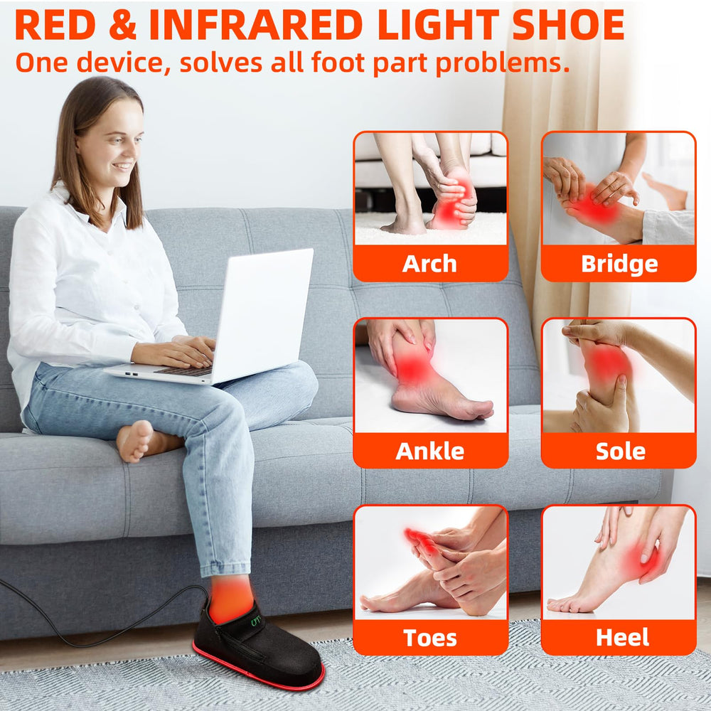 UTK red light shoe foot coverage including toes and heel.