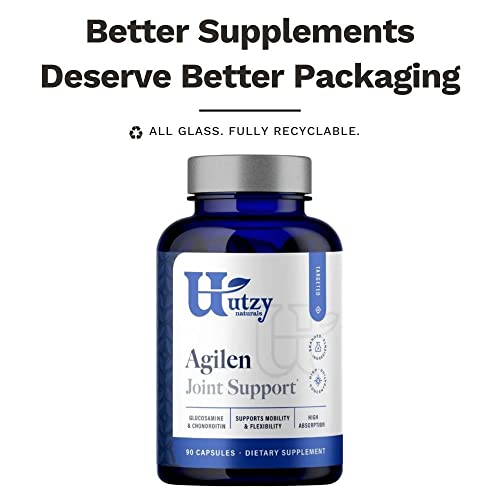 Utzy Naturals Agilen capsules being poured highlight vegetarian formula
