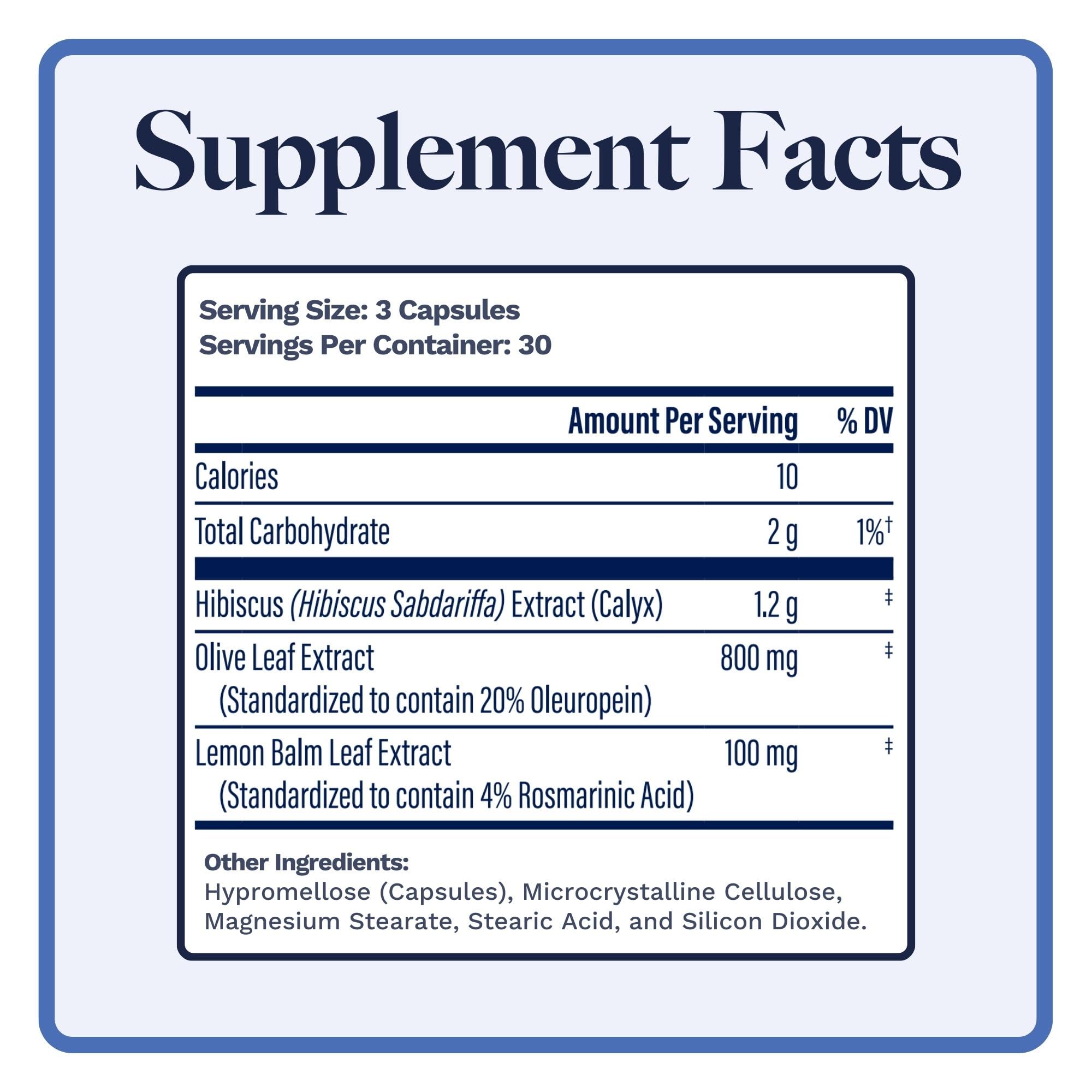 Utzy Naturals Hiburil bottle back label detailing ingredients and usage.