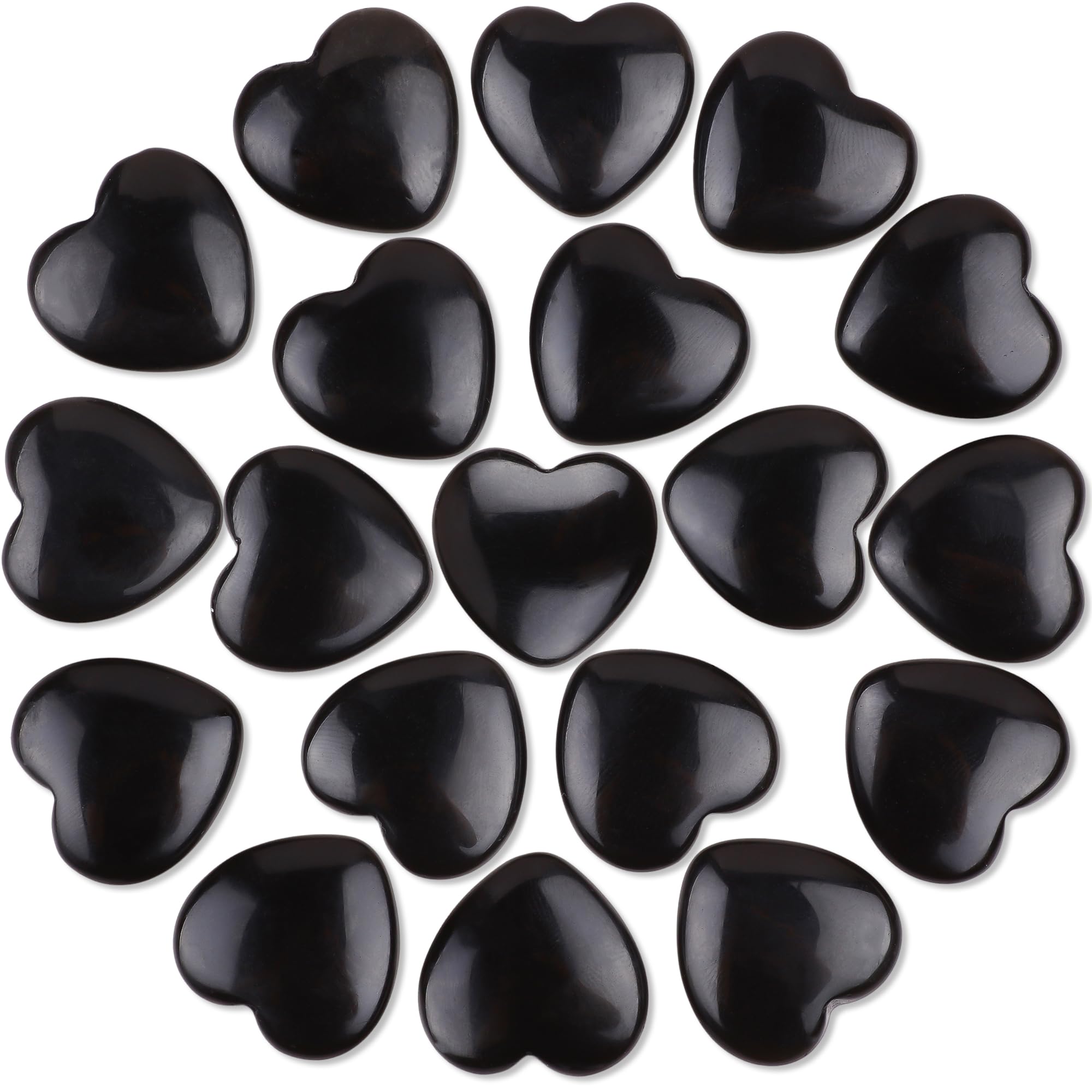 UU UNIHOM black obsidian heart stone palm set for calm energy and personal use.
