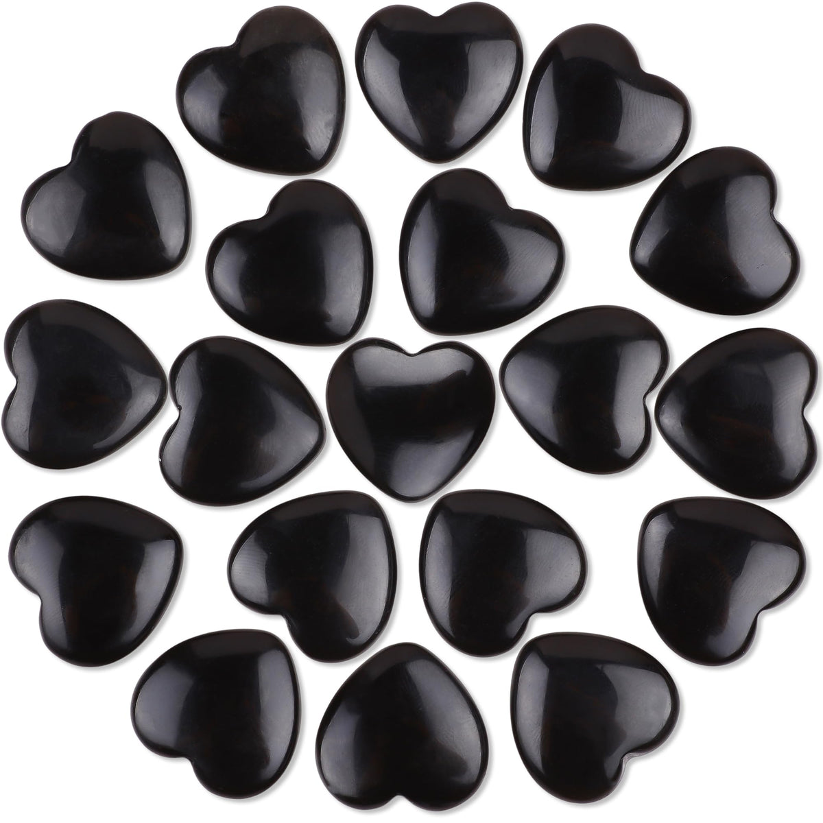 UU UNIHOM black obsidian heart stone palm set for calm energy and personal use.
