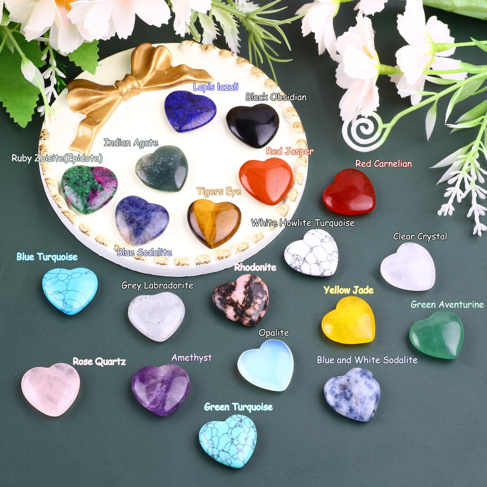 UU UNIHOM premium set of 10 black obsidian hearts for display.