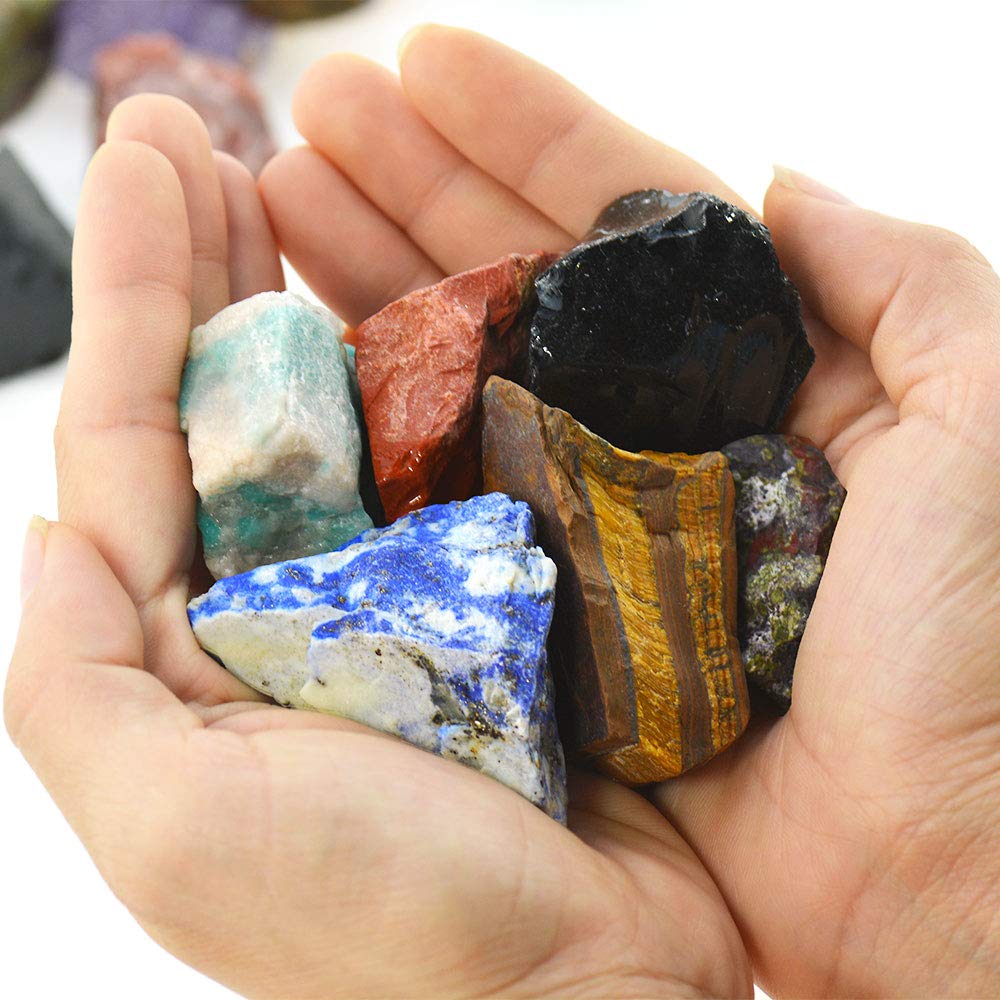 UU UNIHOM rough stones for tumbling and crafts, 1 lb of varied shapes