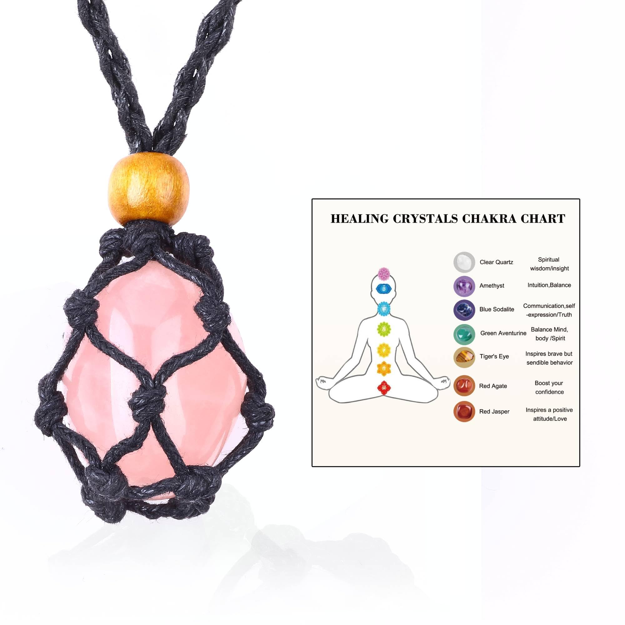 UU UNIHOM Green Aventurine Gemstone Necklace Set with weave rope pendant for energy balance