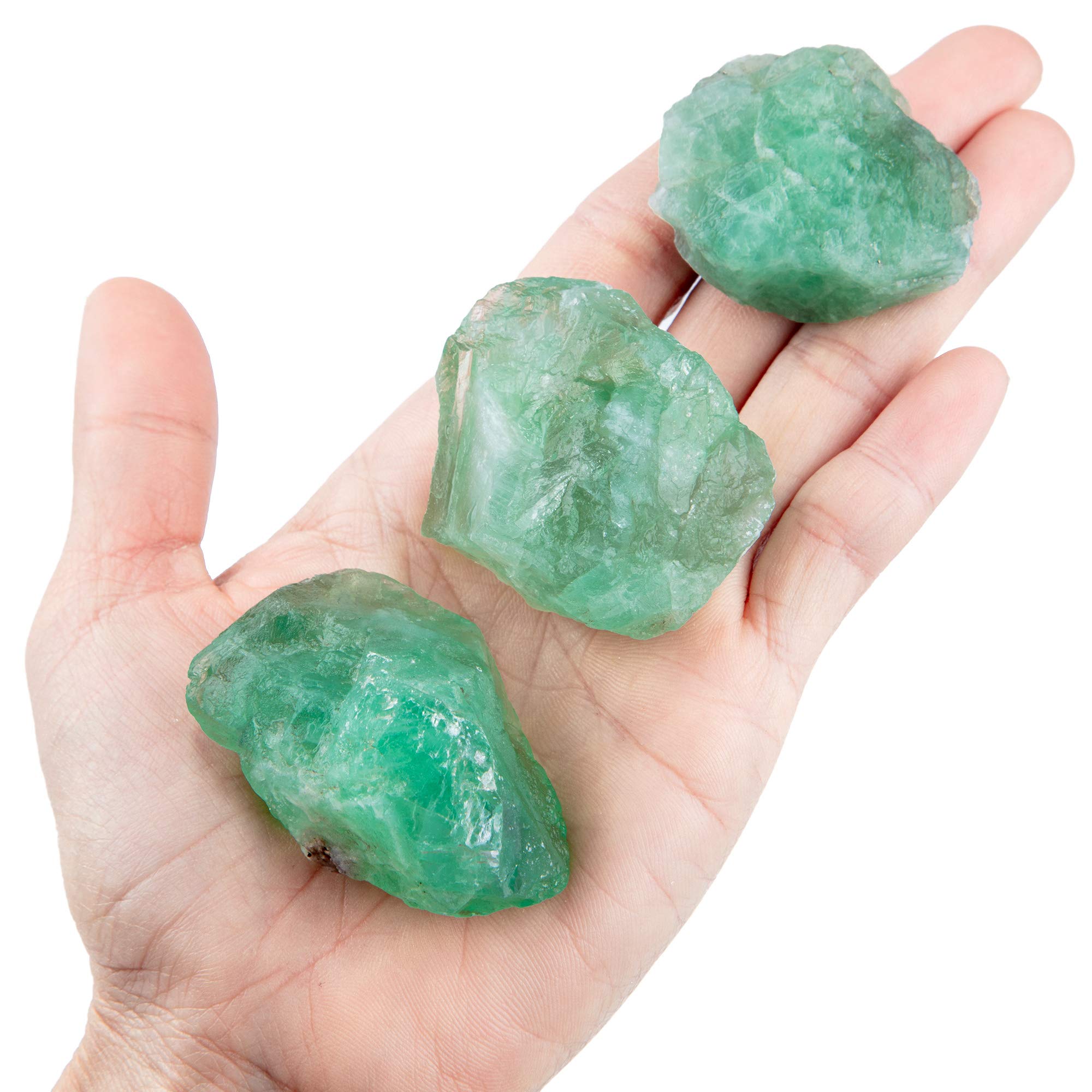 UU UNIHOM green fluorite rough ideal for energetic room decor and light crafting.