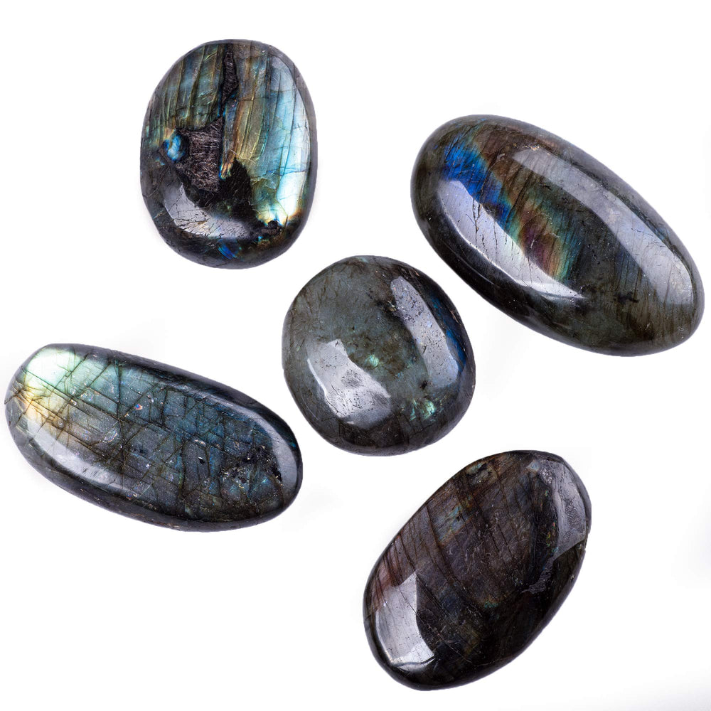 UU UNIHOM Labradorite palm stone color varieties for personal symbolism.
