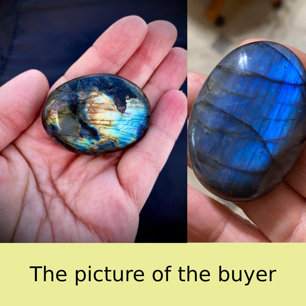 UU UNIHOM Labradorite palm stone gift-ready presentation for occasions.