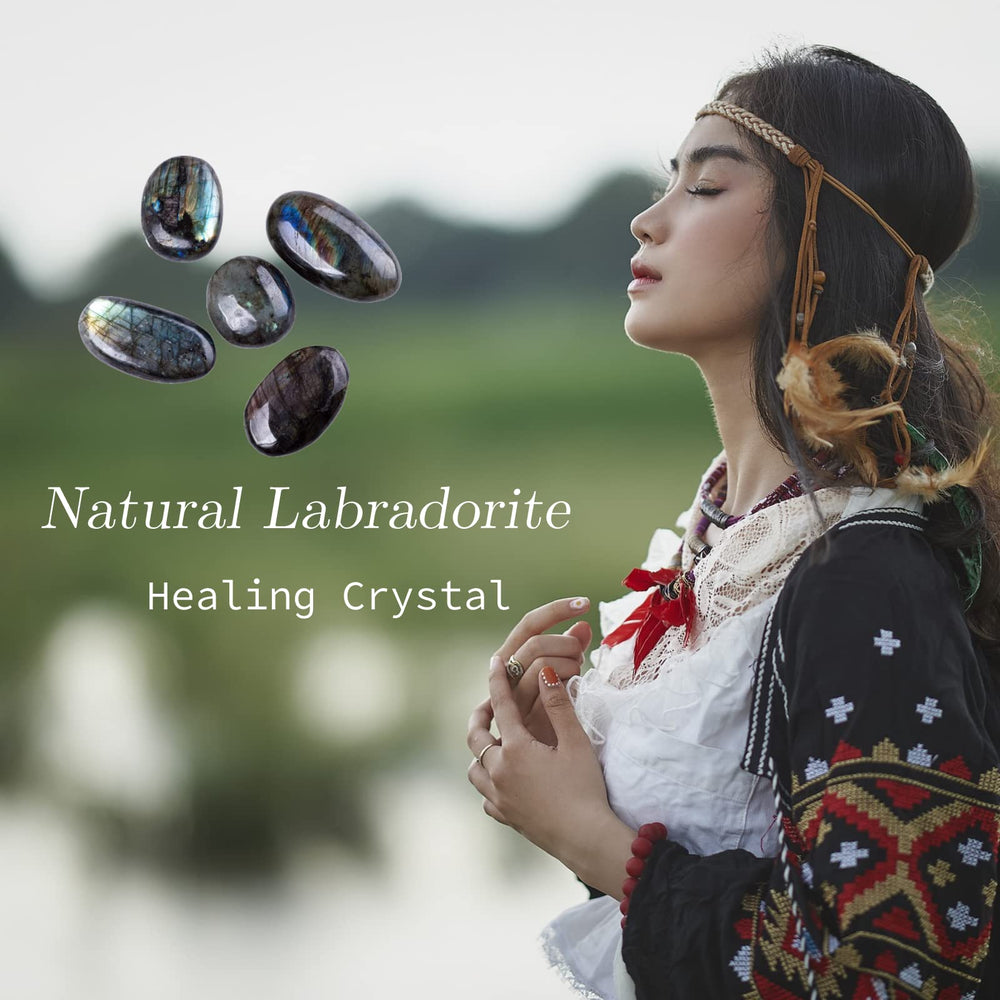 UU UNIHOM Labradorite palm stone natural patterns spark conversation.