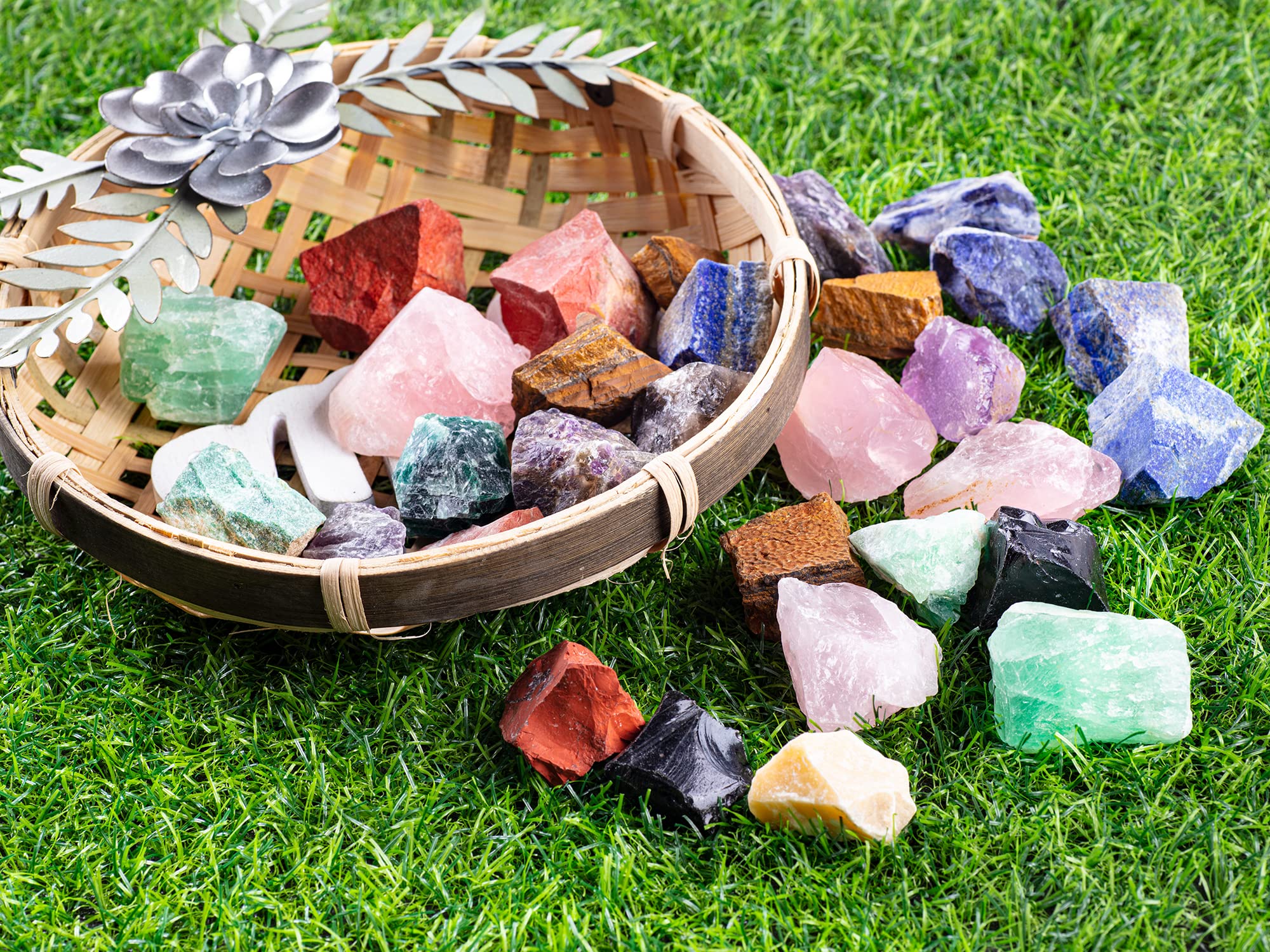 UU UNIHOM rough stones with multi-hue palette for jewelry and wire wrap.