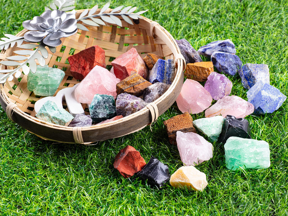 UU UNIHOM rough stones with multi-hue palette for jewelry and wire wrap.