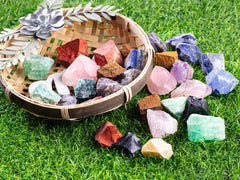 UU UNIHOM rough stones with multi-hue palette for jewelry and wire wrap.