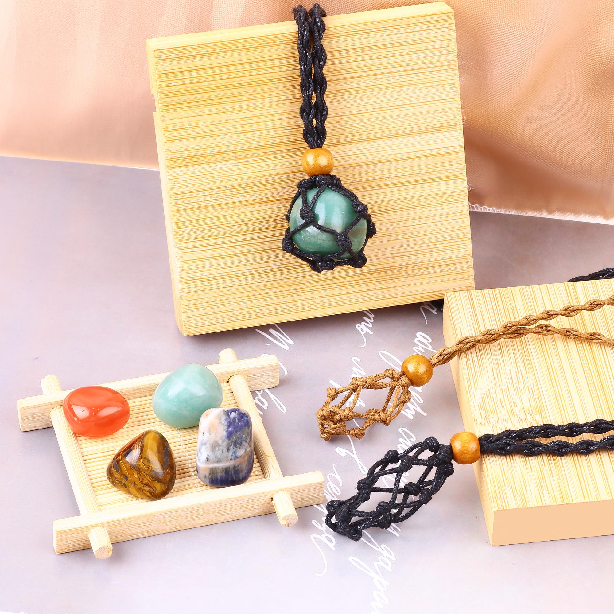 UU UNIHOM pendant necklace shown during meditation for focus and relaxation