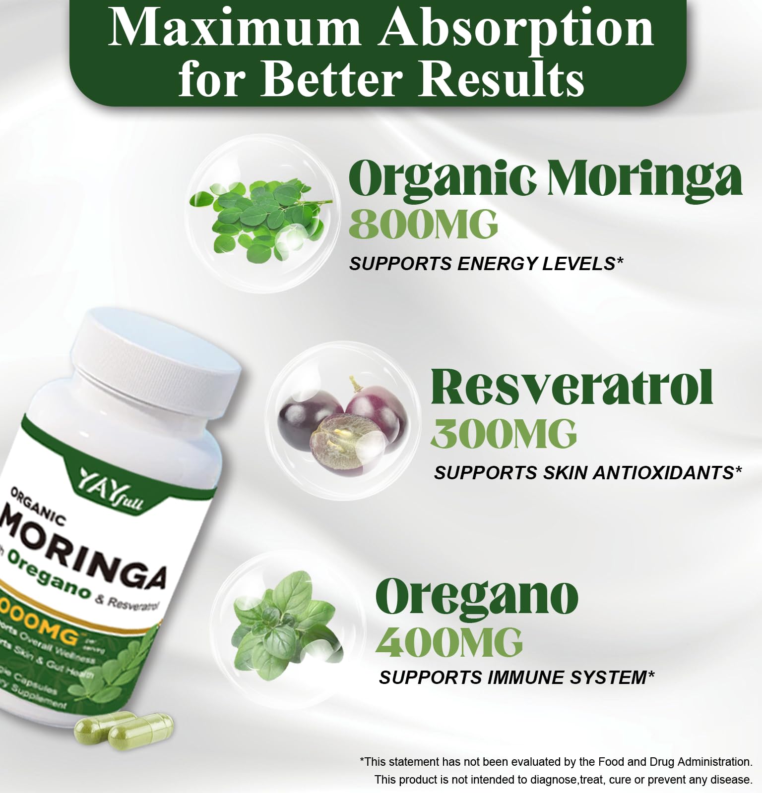 UXOEJIK Moringa capsules on bright backdrop for daily wellness.
