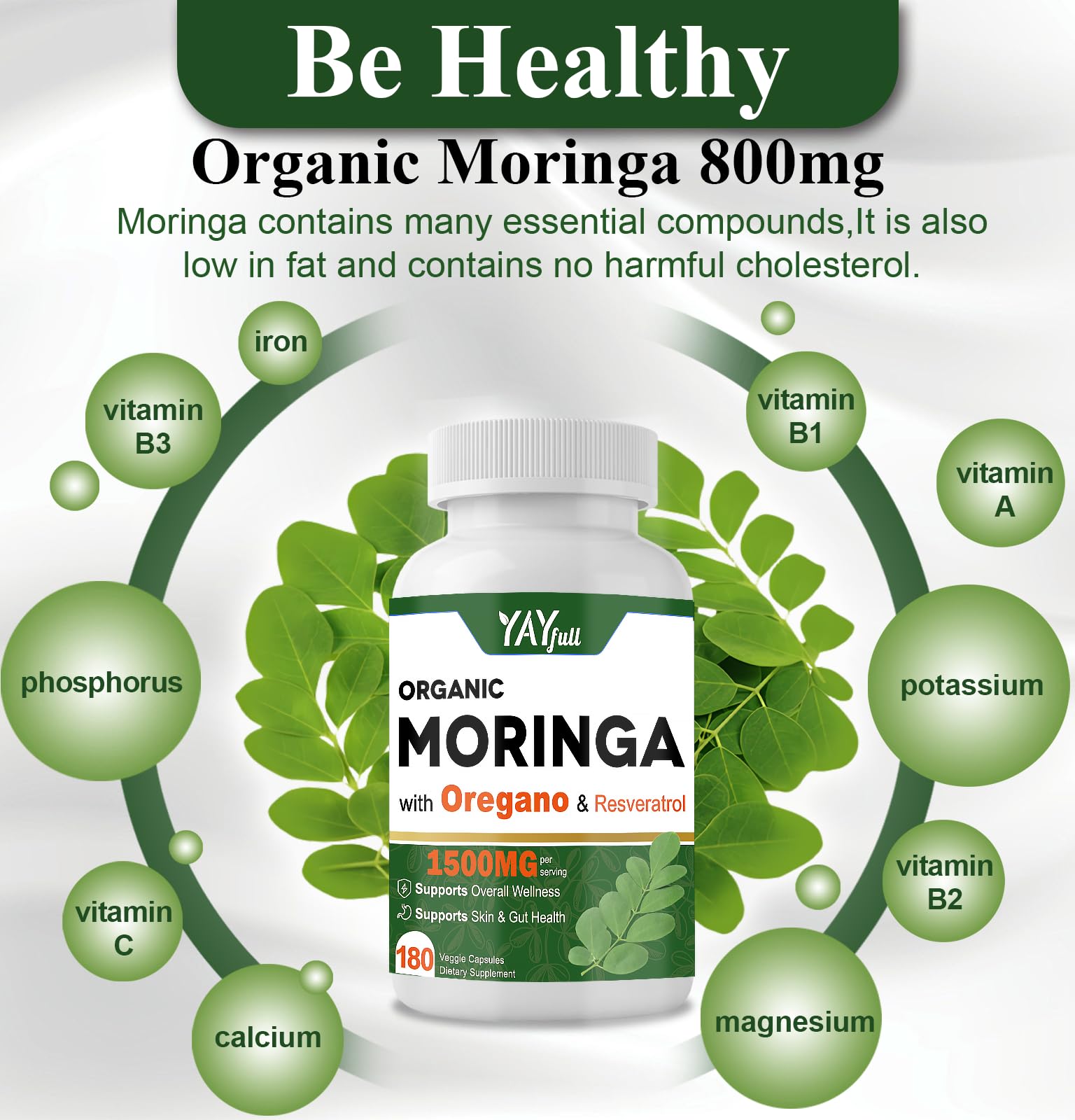 UXOEJIK Moringa capsules in smoothie or shake setting.