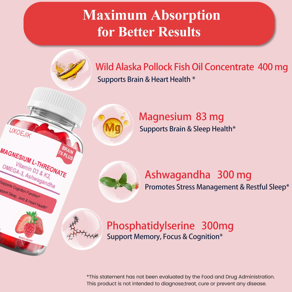UXOEJIK Omega-3 Fish Oil capsule signals added cognitive wellness.