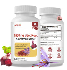 UXOEJIK saffron supplements bottle front for daily wellness and easy dosing