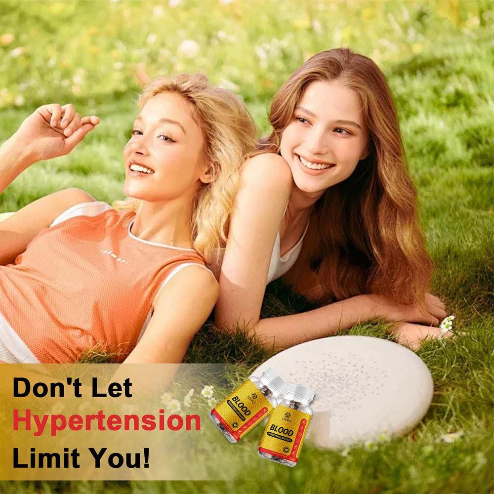 UYPO Blood Purifying Capsules gluten-free icon and packaging details.