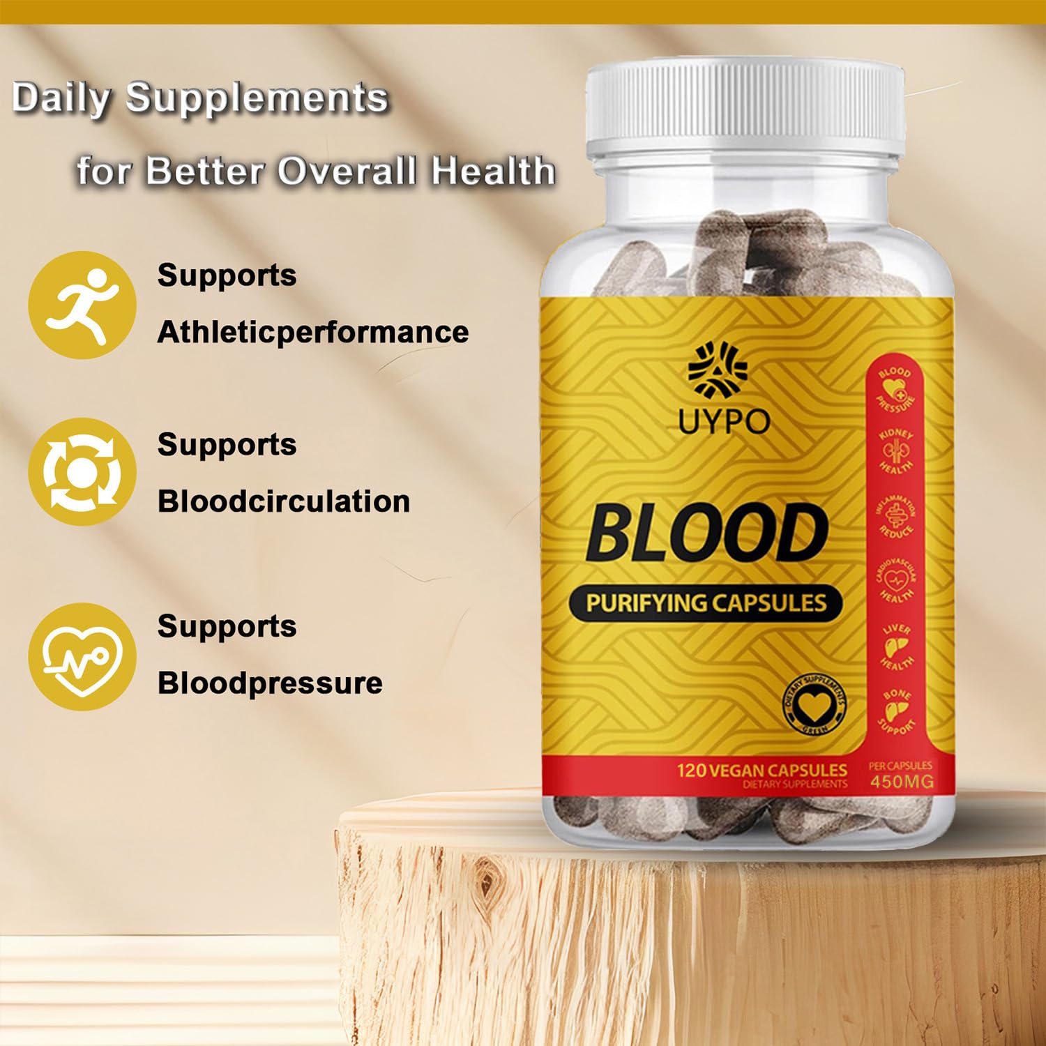 UYPO Blood Purifying Capsules on-the-go usage in a bag.