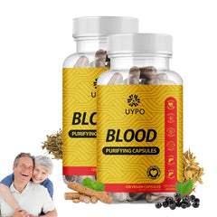 UYPO Blood Purifying Capsules front pack view highlighting vegan and gluten-free features.