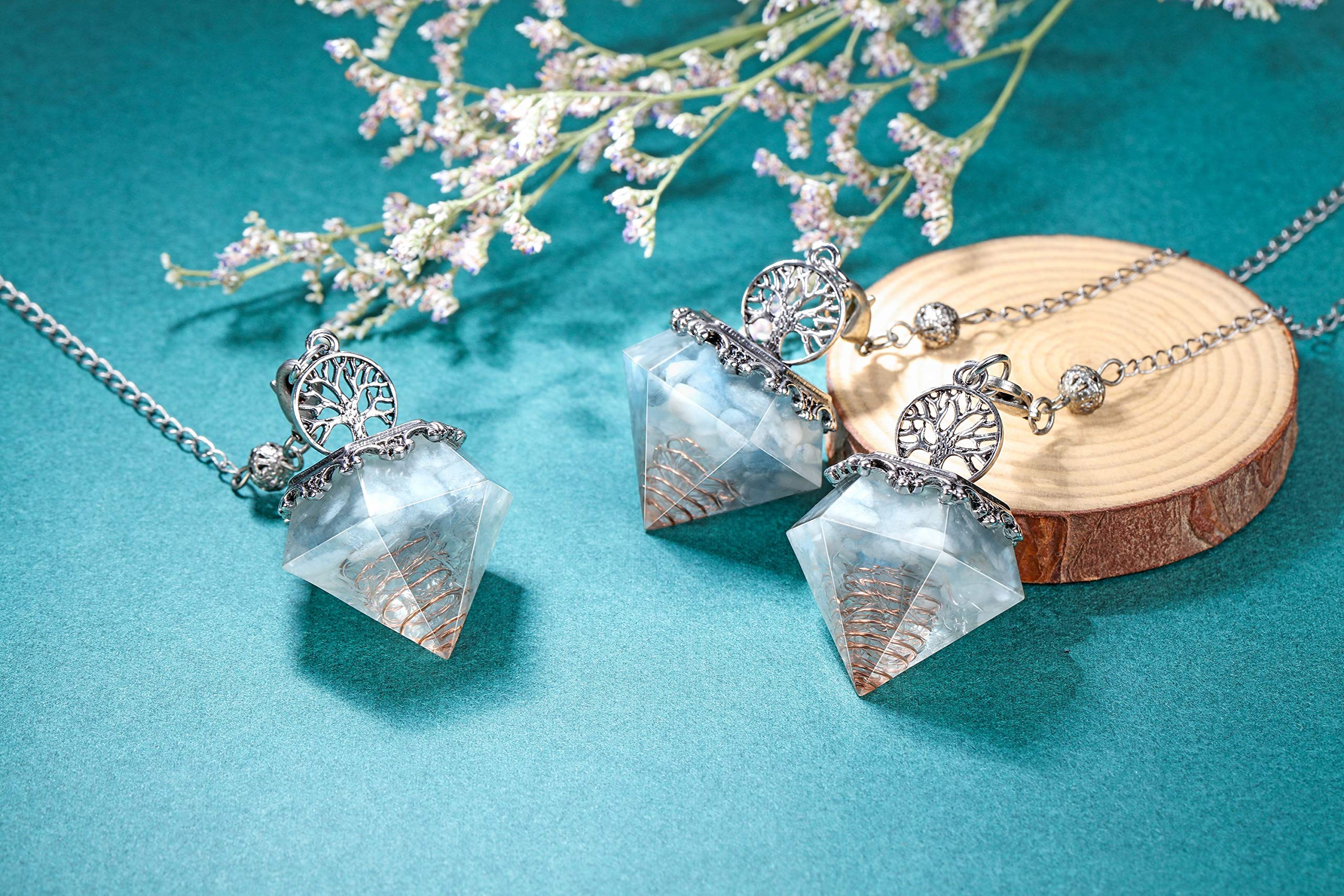 VadiForest Reiki crystal pendulum with copper wires supports energy grounding.