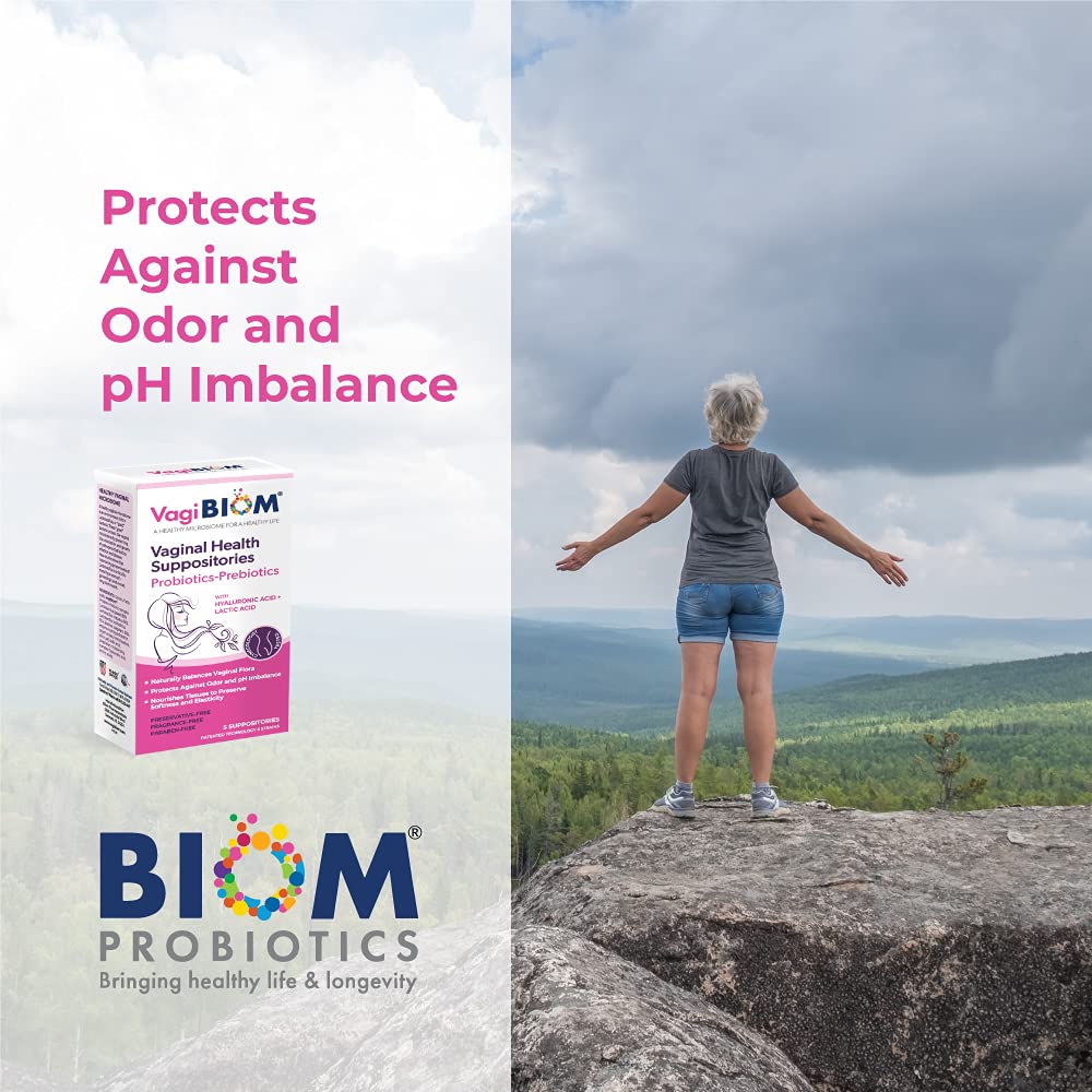 VagiBiom paraben-free and vegan packaging communicates a gentler option.