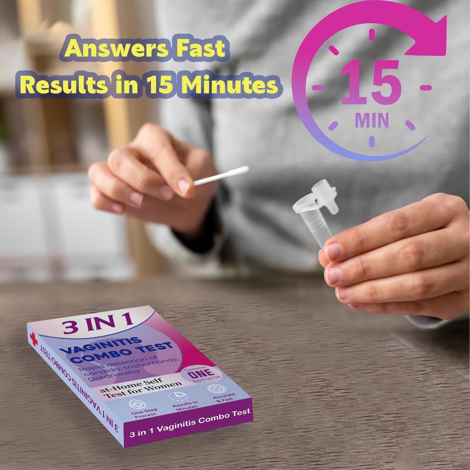 Vaginitis Test Kit private-testing emphasizes discreet use and health control.