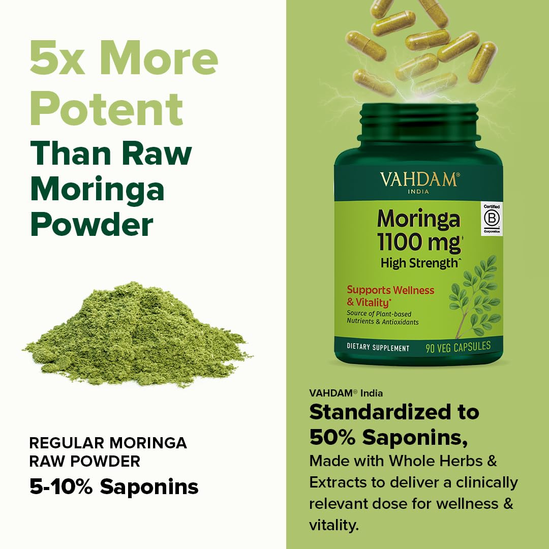 VAHDAM Moringa packaging box with eco-friendly design.